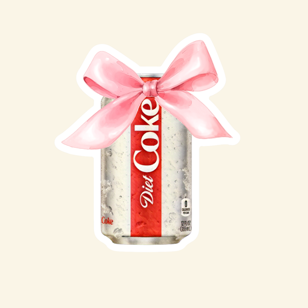 diet coke {pink bow} sticker
