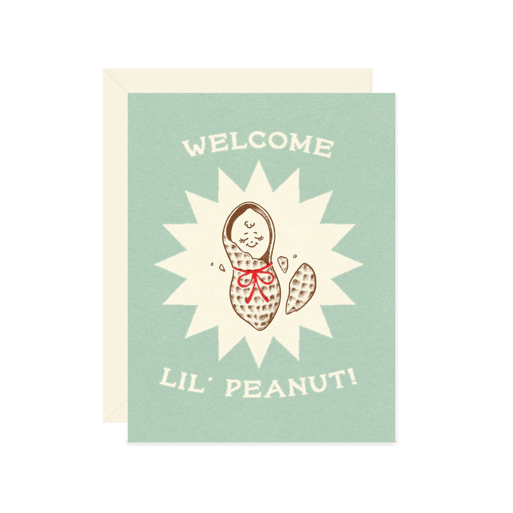 welcome lil’ peanut card