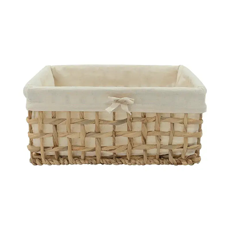 woven storage baskets with cotton liner {set of 3}