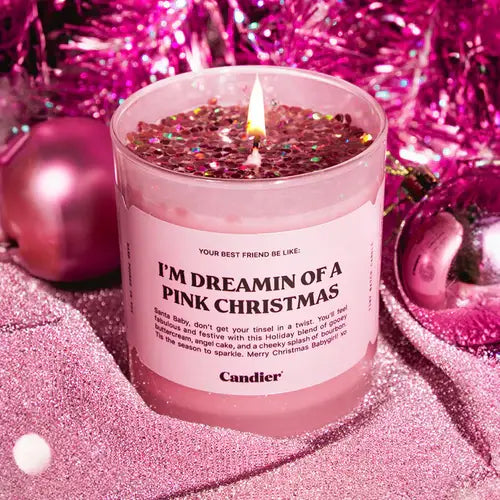 i'm dreaming of a pink christmas candle