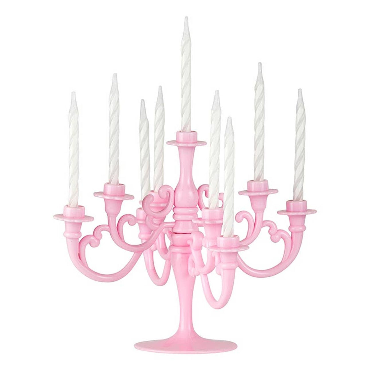 pink cake candelabra & candles