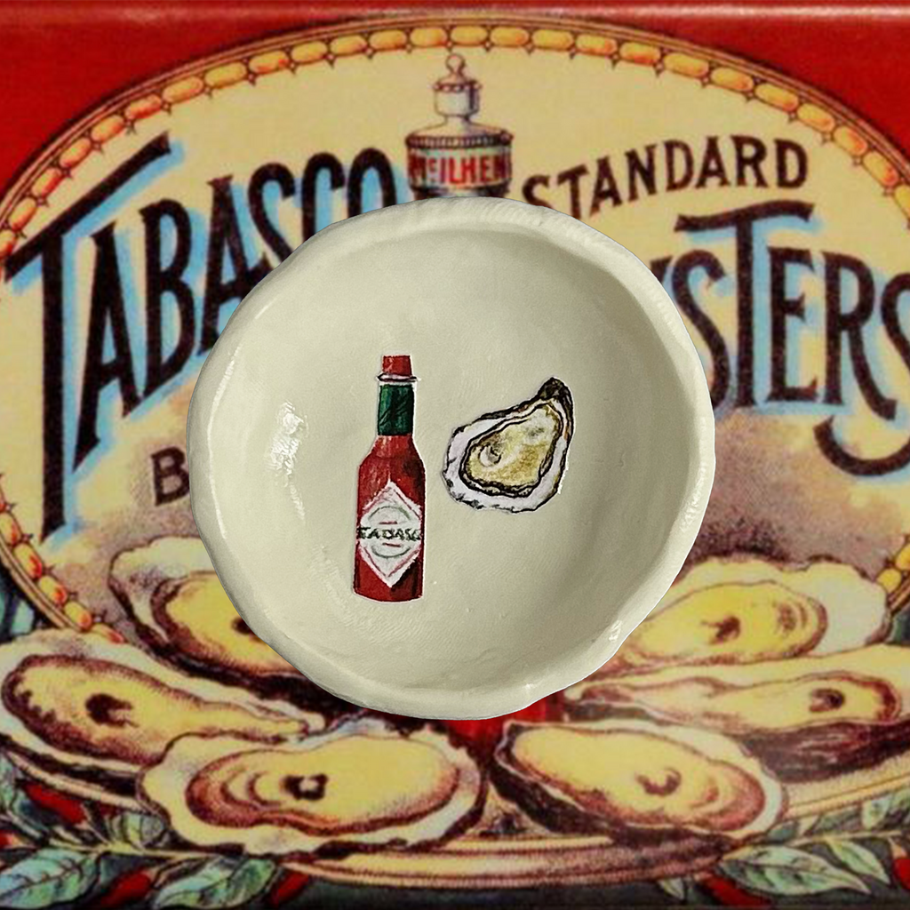 hot sauce & oyster trinket dish