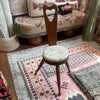 vintage wooden three legged birthing chair with cream seat {shipping not available}