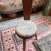 vintage wooden three legged birthing chair with cream seat {shipping not available}