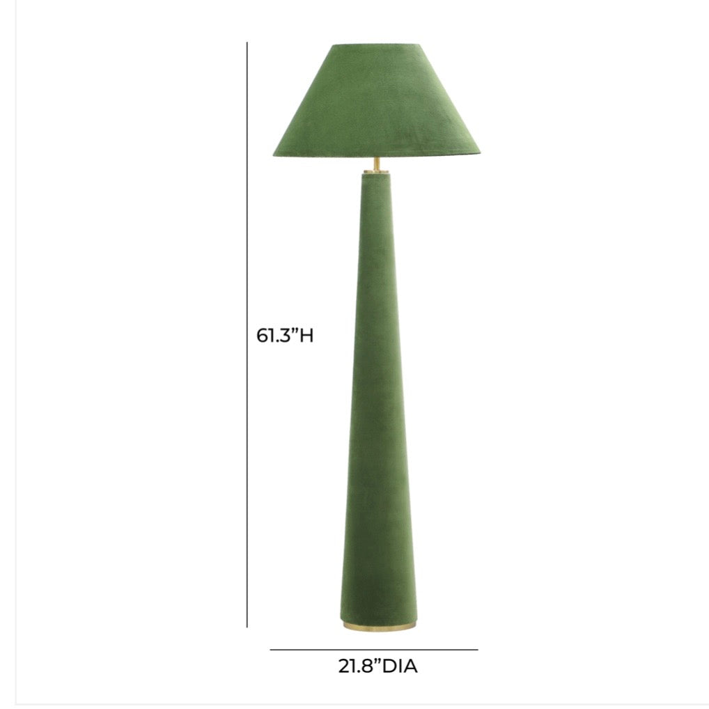 green velvet floor lamp