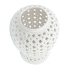 white ceramic cut-out clover temple jar