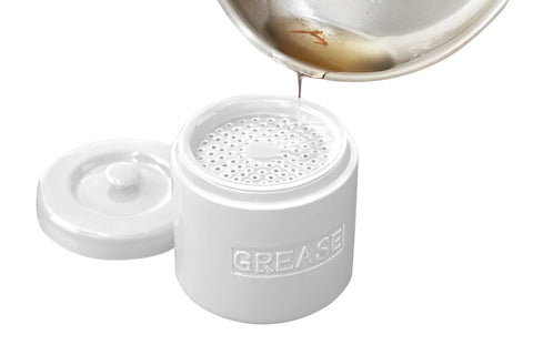 grease container {white porcelain}