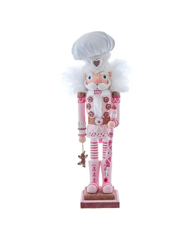 pink gingerbread baker nutcracker