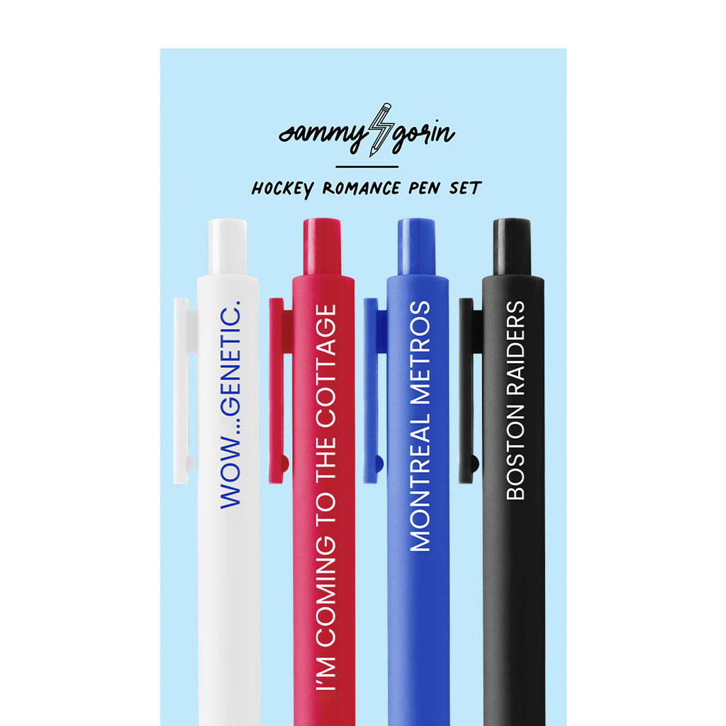 hockey romance pen set