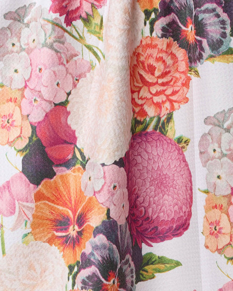 ecstatic blooms tea towel