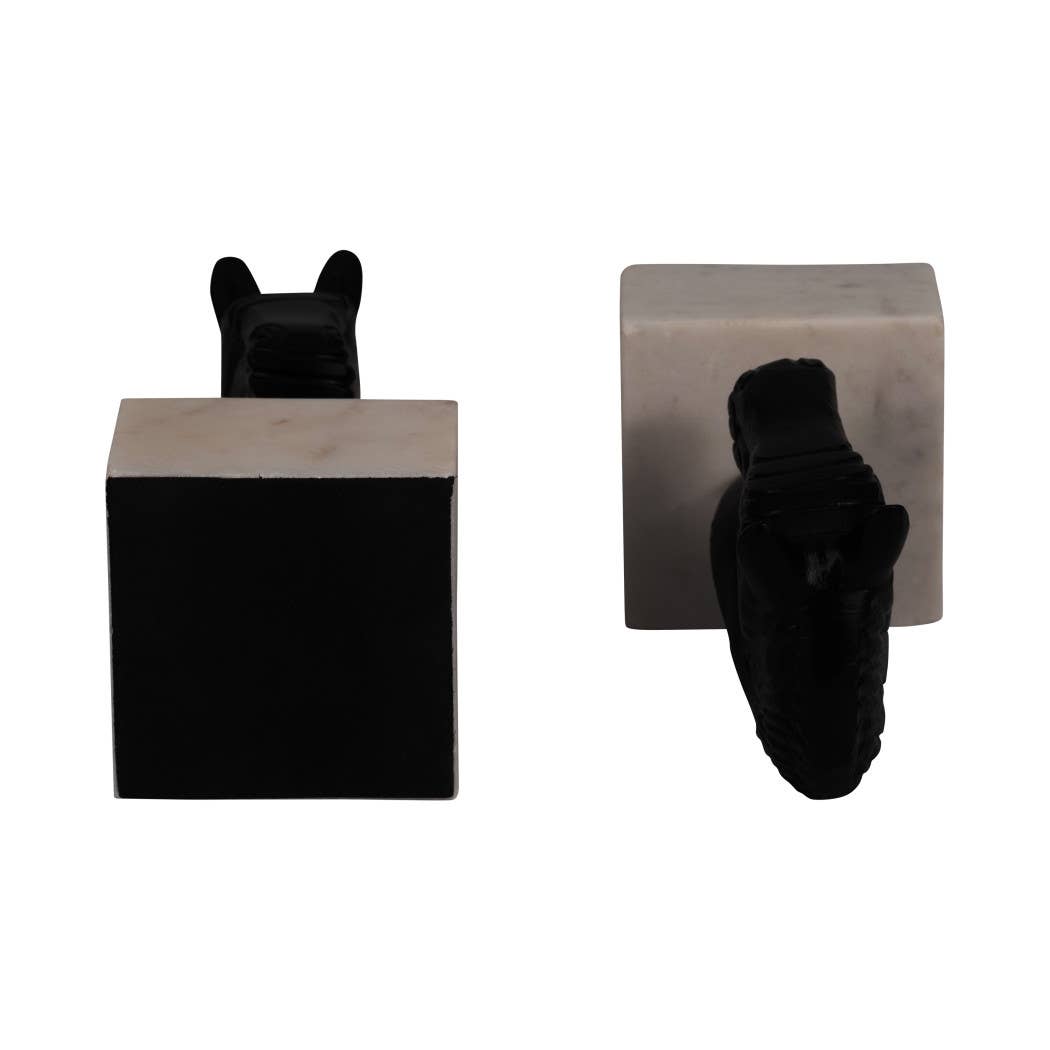 white/black metal horse head bookends