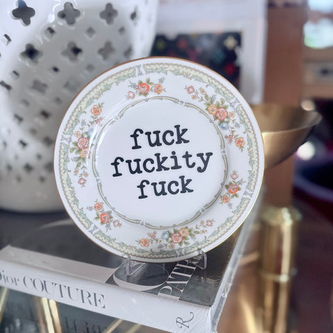 fuck fuckity fuck decorative plate