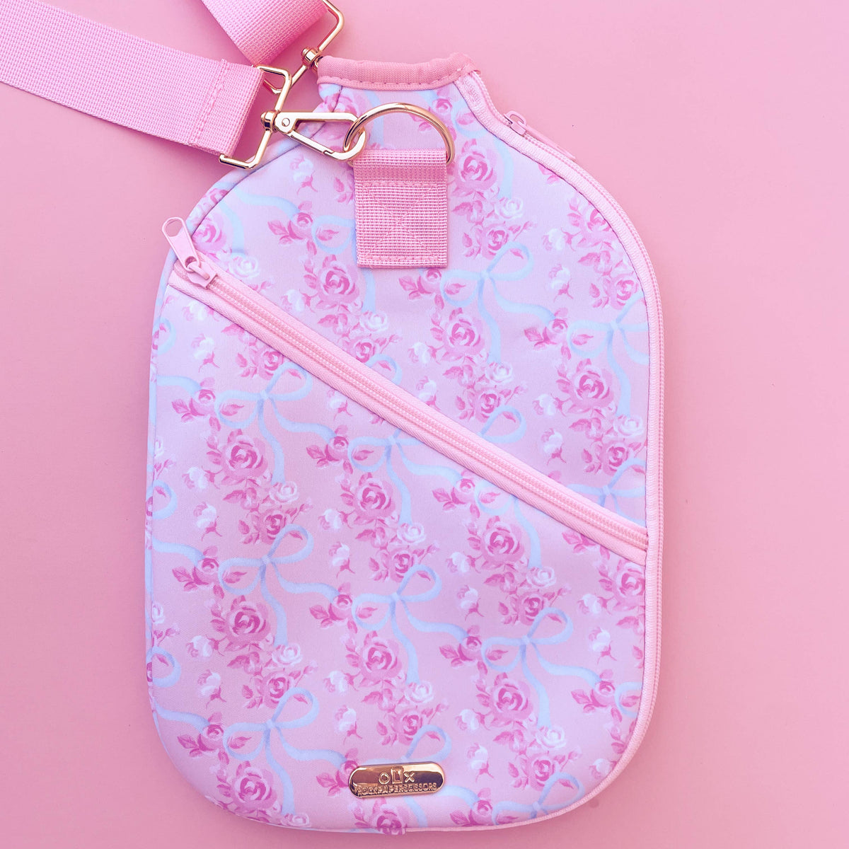 floral bow pickleball paddle bag cover