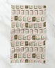 flower tiles green tea towel