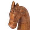 wooden horse with saddle figurine