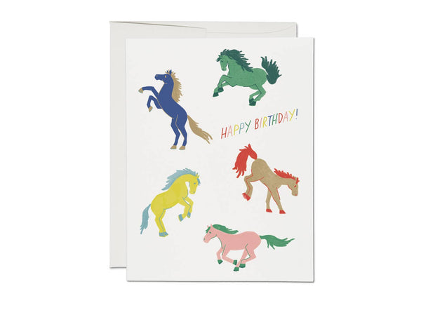 happy birthday {horses} card