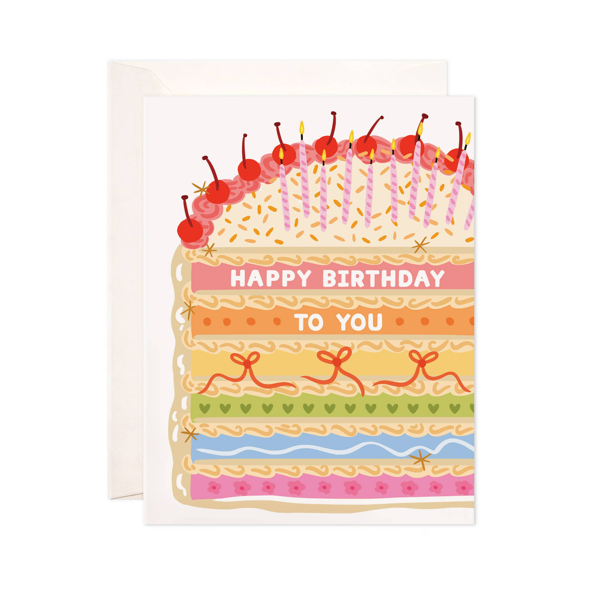 Rainbow Cake Greeting Card - Birthday Card