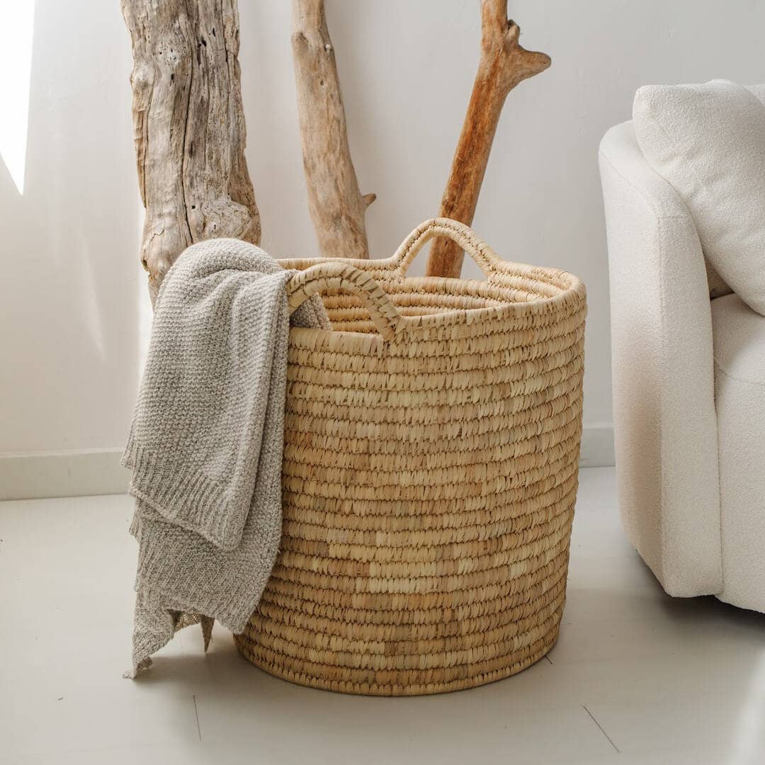 round large laundry basket