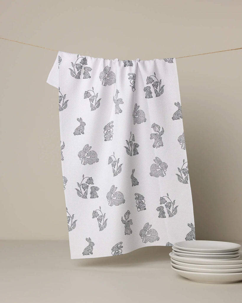 bunny dots tea towel