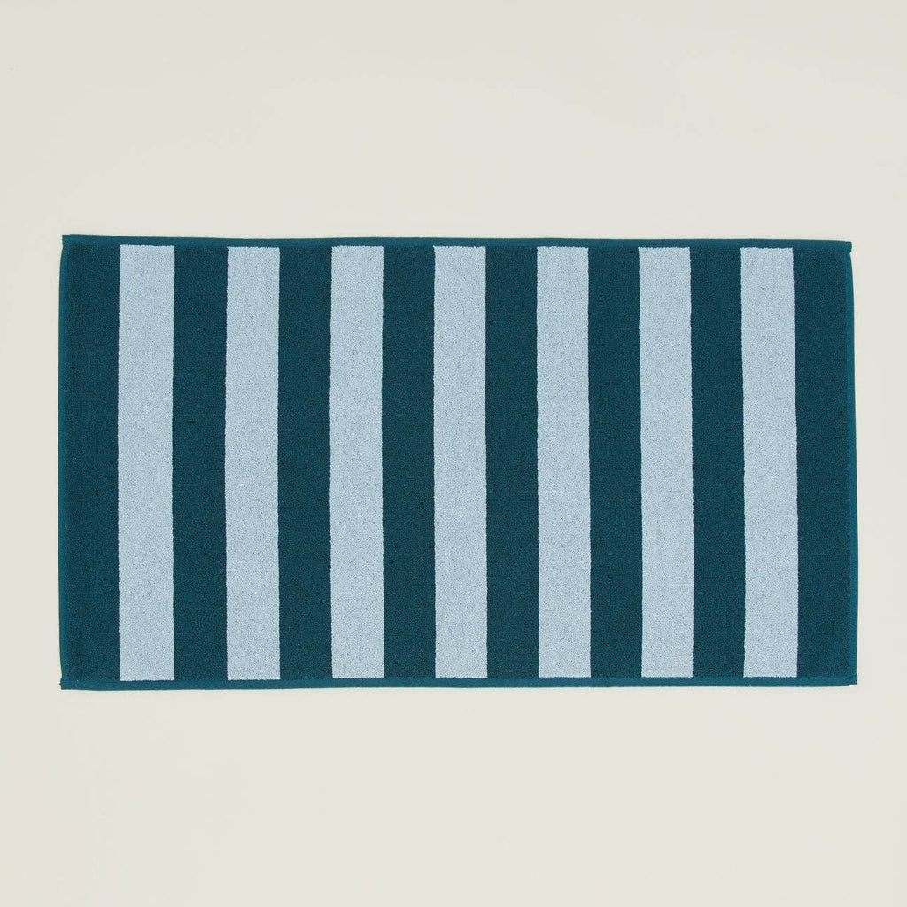 striped {sky/peacock} bath mat