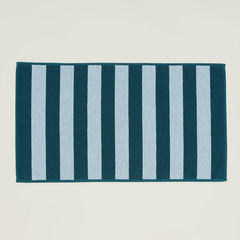 striped {sky/peacock} bath mat
