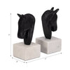 white/black metal horse head bookends