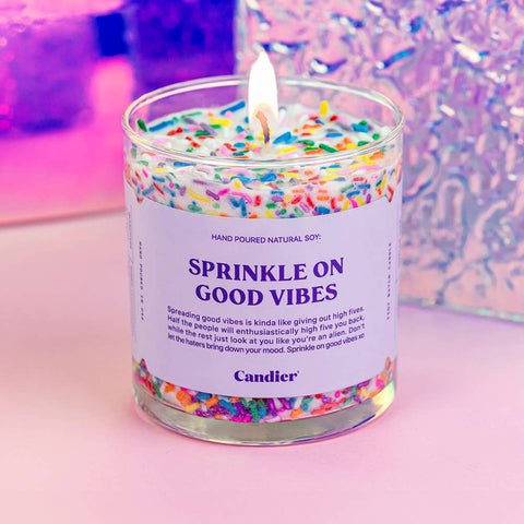 sprinkle on good vibes candle