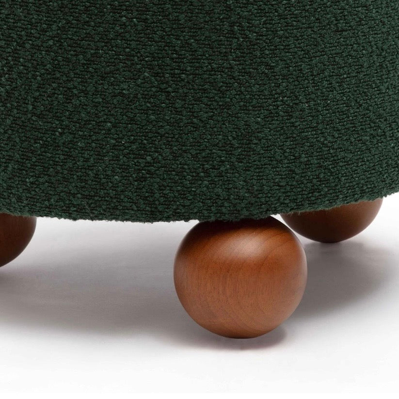 boucle {forest green} ottoman