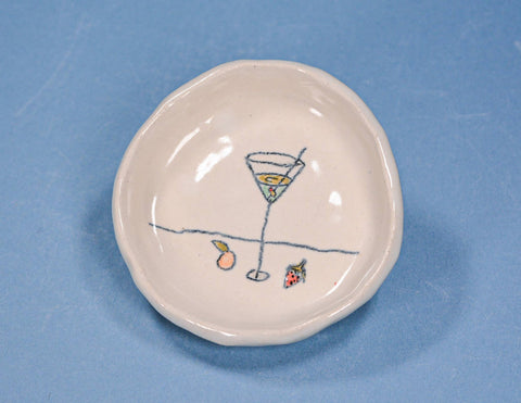 martinis and fruit ceramic dish