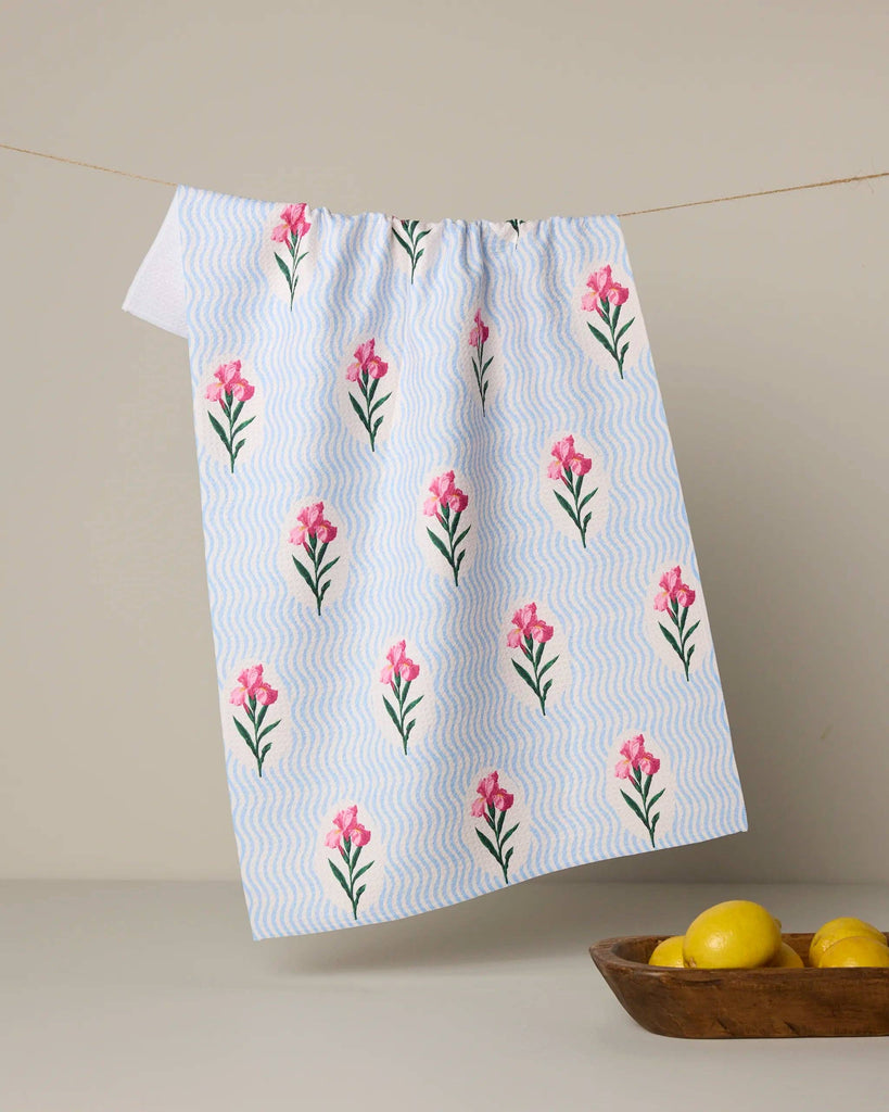 spatial bloom tea towel