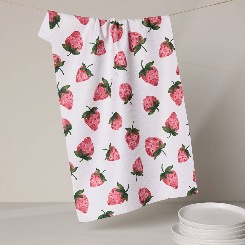 the sweetest {strawberries} tea towel