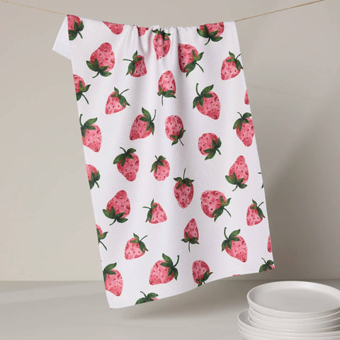 the sweetest {strawberries} tea towel