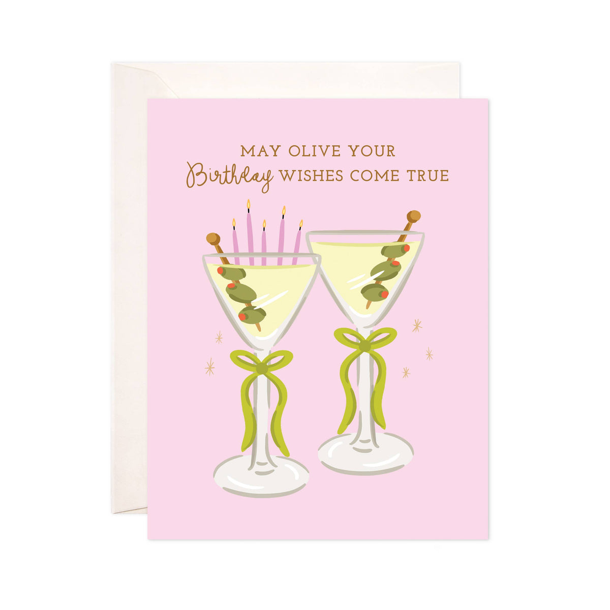 Olive Your Wishes Greeting Card - Martini Birthday Card