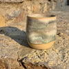 hand thrown thumbprint stoneware cortado cups