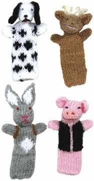 hand knit finger puppets puno