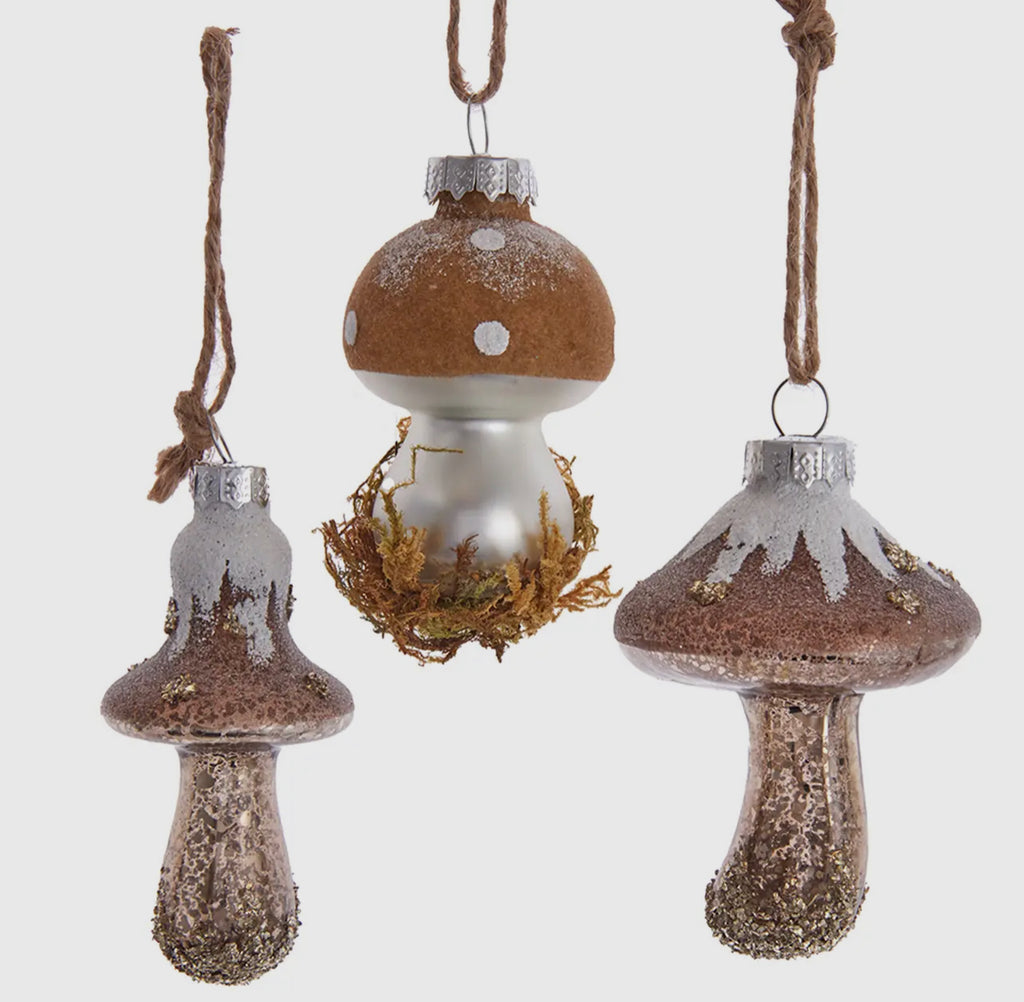 rustic mushroom ornament