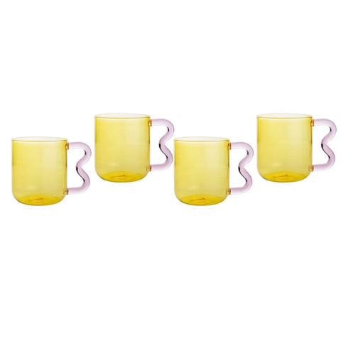 amber & pink water glasses {set of 4}