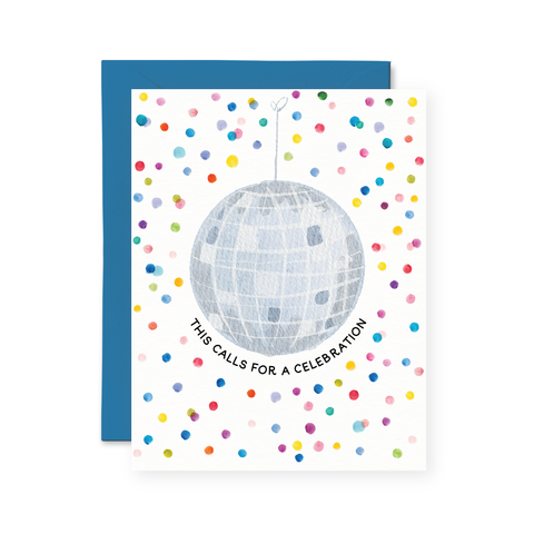 this calls for a celebration disco ball card