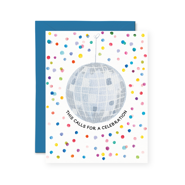 this calls for a celebration disco ball card
