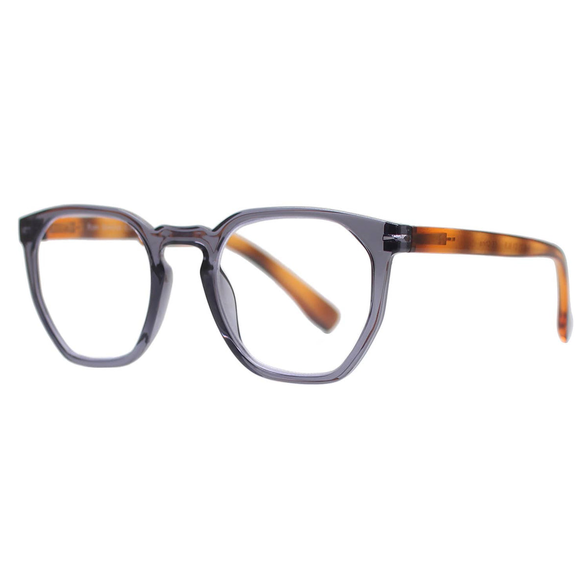 kass {transparent grey w/ brown temples} blue light {readers} eyeglasses