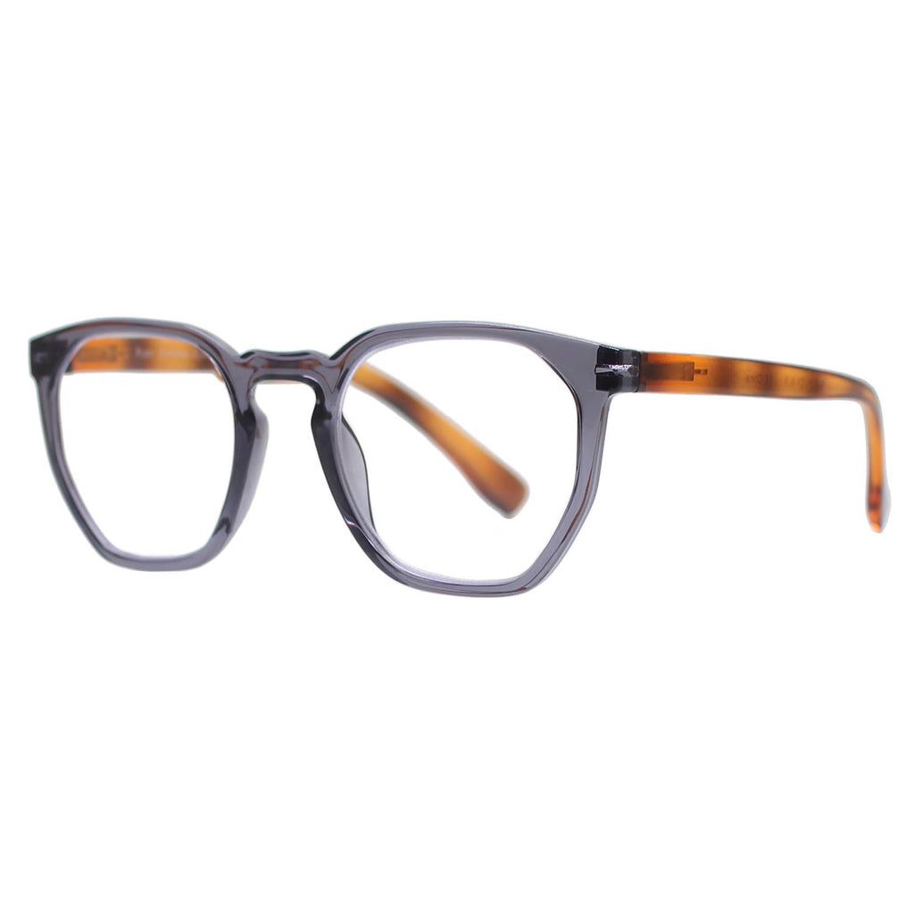 kass {transparent grey w/ brown temples} blue light {readers} eyeglasses