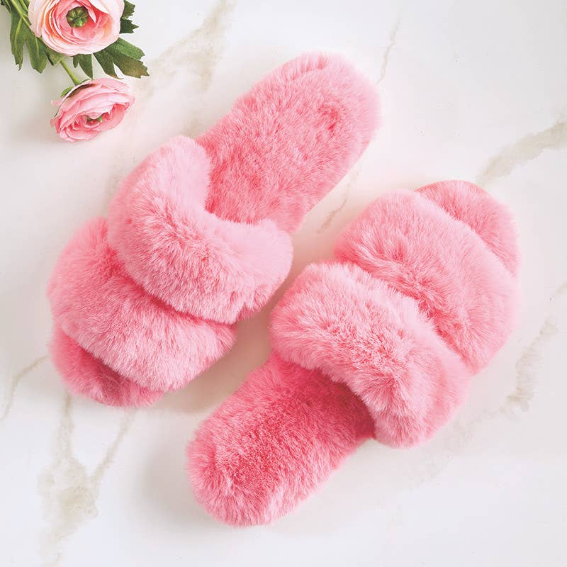 hot pink {medium} plush slippers