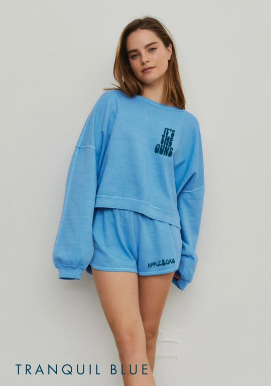 it’s the guns western cropped sweatshirt