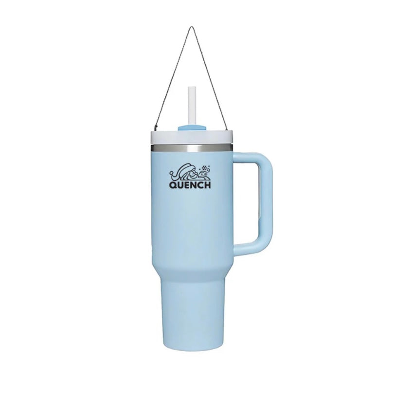 tumbler w/straw ornament