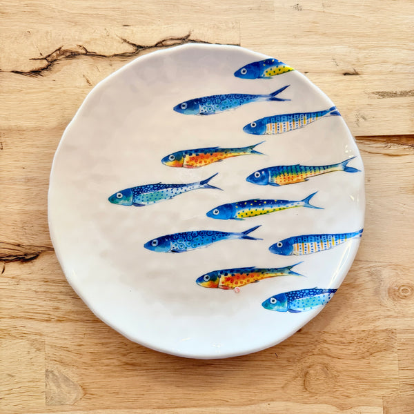 just keep swimming decorative fish plate