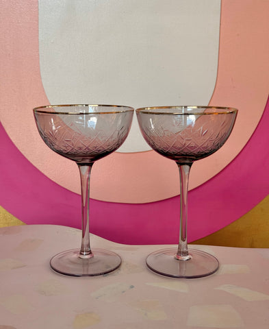 art deco coupe glasses {set of 2}