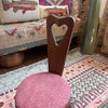 vintage wooden three legged birthing chair with rose seat {shipping not available}