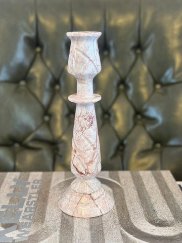 alabaster marbled candlestick