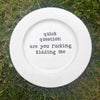 quick question are you fucking kidding me decorative plate