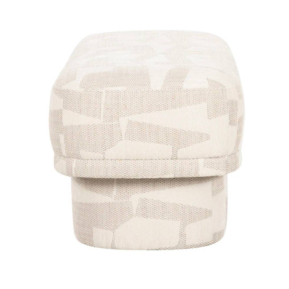 cream jacquard bench